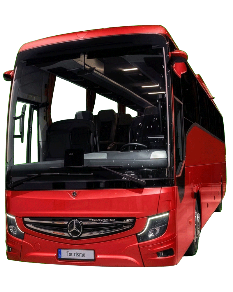 marathon coaches bus hire ireland - 52 seat modern mercedes bus in marathon coaches red